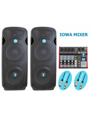 Pack IOWA DJ MIXER -BLUETOOTH STW -SV215A-TWS- Equipo de sonido con 4000w