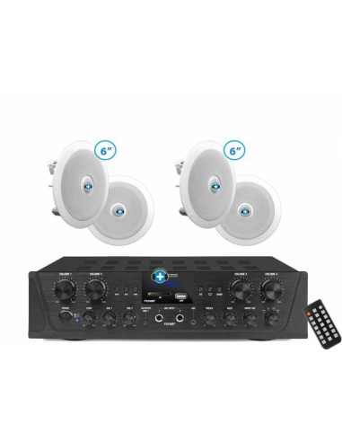 TAMPA 4X6 - HILO MUSICAL EN CASA 4 zonas - 4 altavoces techo 6 pulgadas