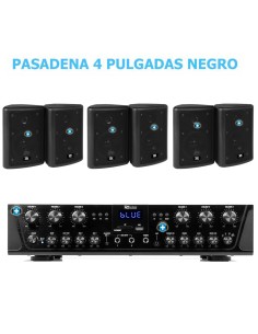 EQUIPO DE SONIDO PASADENA 40 BLACK HILO MUSICAL 6 ZONAS - 6 altavoces 4 pulgadas 2