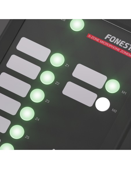 FONESTAR  ZONEMIC-6 Micrófono de zonas con mensajes grabados para sistema ZONE-6