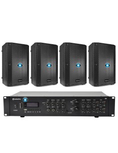 Pack de Sonido 305 - Amplificador con 4 zonas  y 4 Altavoces Pasivos 10 pulgadas