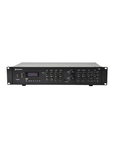 Adastra A4 amplificador multicanal profesional 4 x 200W RMS incluido en Pack de Sonido 305