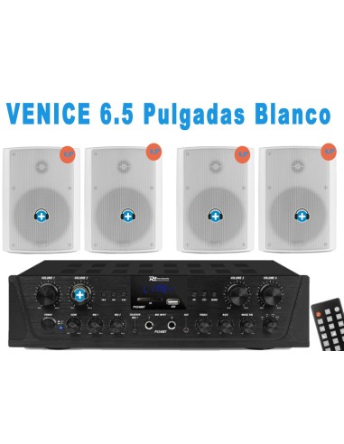 EQUIPO DE SONIDO VENICE 6 HILO MUSICAL 4 ZONAS Blanco - 4 altavoces 6,5 pulgadas