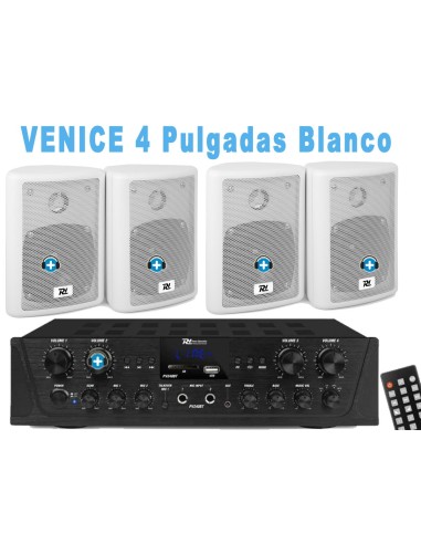 EQUIPO DE SONIDO VENICE 4  HILO MUSICAL 4 ZONAS White - 4 altavoces 4 pulgadas