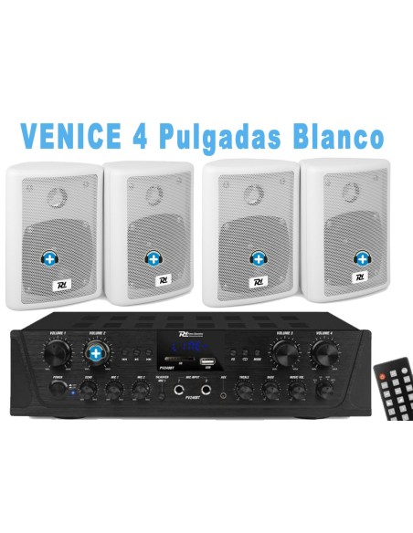 EQUIPO DE SONIDO VENICE 4  HILO MUSICAL 4 ZONAS White - 4 altavoces 4 pulgadas