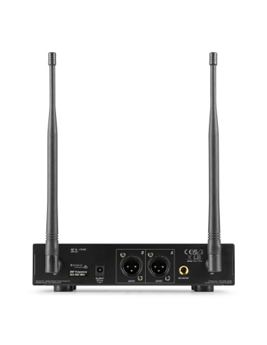 Power Dynamics D220B Micrófono inalámbrico de petaca UHF 2x 80-Canales, sistema True Diversity