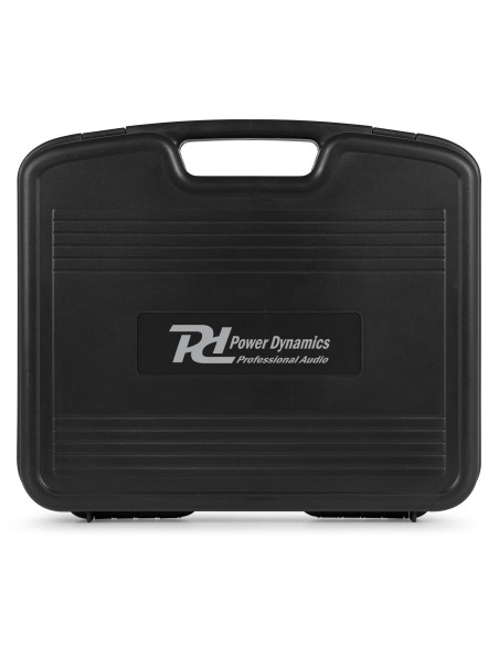 Power Dynamics D220B Micrófono inalámbrico de petaca UHF 2x 80-Canales, sistema True Diversity