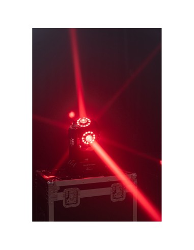 Ibiza Light SATURNE CABEZA MOVIL DMX DE 8 LED RGBW 4-EN-1 CON ANILLOS LUMINOSOS