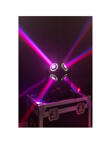 Ibiza Light SATURNE CABEZA MOVIL DMX DE 8 LED RGBW 4-EN-1 CON ANILLOS LUMINOSOS