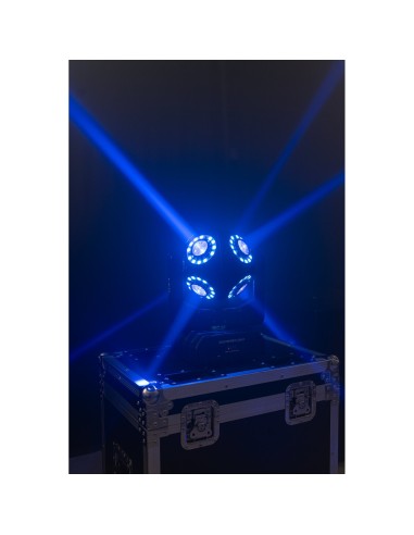 Ibiza Light SATURNE CABEZA MOVIL DMX DE 8 LED RGBW 4-EN-1 CON ANILLOS LUMINOSOS
