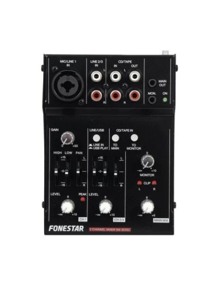 FONESTAR SM-303SC - Mezclador USB para PC