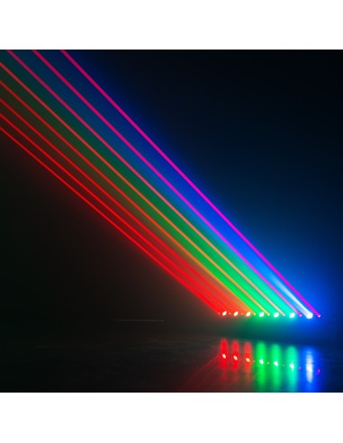 BeamZ Barra móvil Hyaden con 7 LED y 8 rayos láser