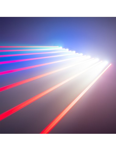 BeamZ Barra móvil Hyaden con 7 LED y 8 rayos láser