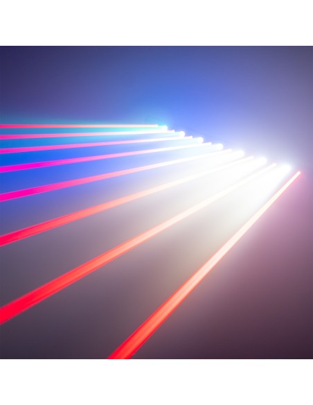 BeamZ Barra móvil Hyaden con 7 LED y 8 rayos láser