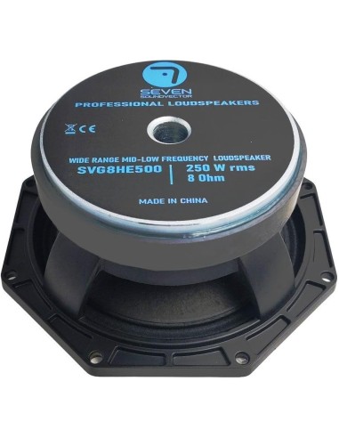 Seven SVG8HE500 Woofer 8 Pulgadas Altavoz Profesional de Grave Medio-Grave 8 Ohm 250W AES 500W Programa