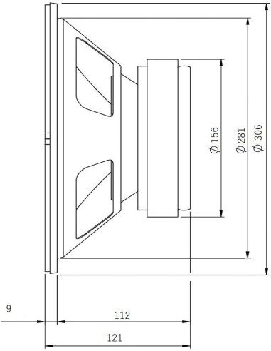 Seven SVG12HE/4 Woofer 12 Pulgadas Altavoz Profesional de Grave Medio-Grave 4 Ohm 300W AES 600W Programa