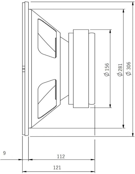 Seven SVG12HE/4 Woofer 12 Pulgadas Altavoz Profesional de Grave Medio-Grave 4 Ohm 300W AES 600W Programa