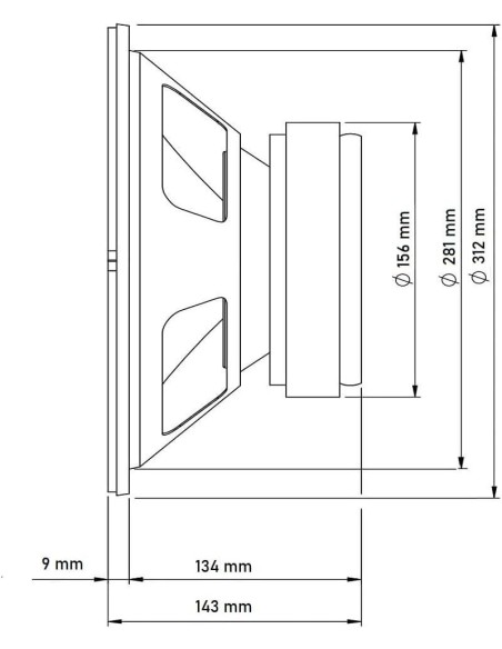 Seven SVG12SUB/8 Subwoofer 12 Pulgadas Altavoz Profesional de Grave Sub-Grave 8 Ohm 400W AES 800W Peak