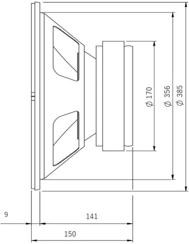 Seven SVG15SUB/4 Subwoofer 15 Pulgadas Altavoz Profesional de Grave Sub-Grave 4 Ohm 500W AES 1000W Programa