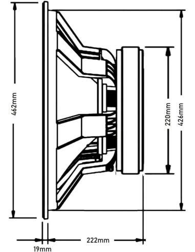 Seven SVG18SUB1500/4 Subwoofer 18 Pulgadas Altavoz Profesional de Grave Sub-Grave 4 Ohm 1500 AES 3000W Peak