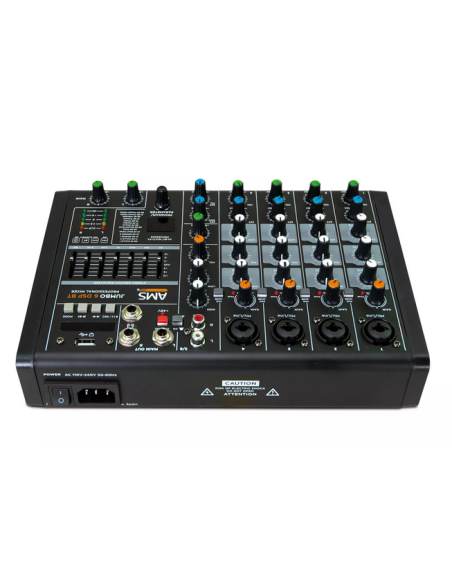 AMS JUMBO 6 DSP BT Mezclador de audio. 4 canales mono + 1 estéreo
