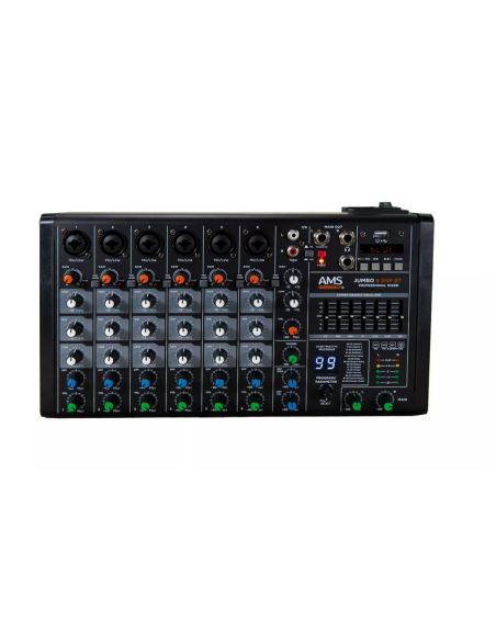 AMS JUMBO 8 DSP BT Mezclador de audio. 4 canales mono + 1 estéreo