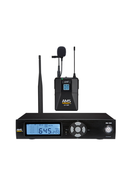 AMS MU 301 + LV 301 Sistema inalámbrico UHF. 100 canales
