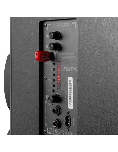Fenton Estación Karaoke LIVE290 con Show de Luces 2x 8”