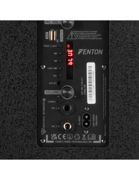 Fenton Estación Karaoke LIVE290 con Show de Luces 2x 8”