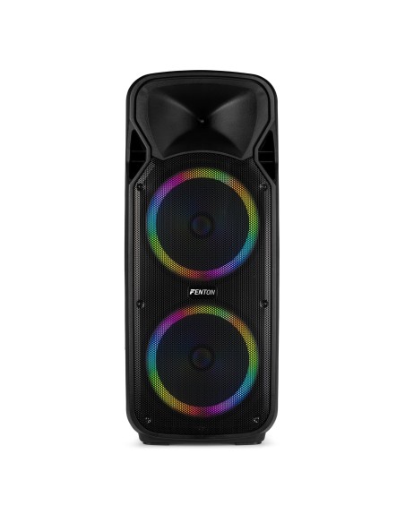 Fenton FT212LED MK2 Bafle Portátil Doble 12" 1400W Bluetooth con Micrófonos UHF y LED