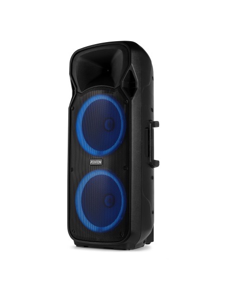 Fenton FT212LED MK2 Bafle Portátil Doble 12" 1400W Bluetooth con Micrófonos UHF y LED
