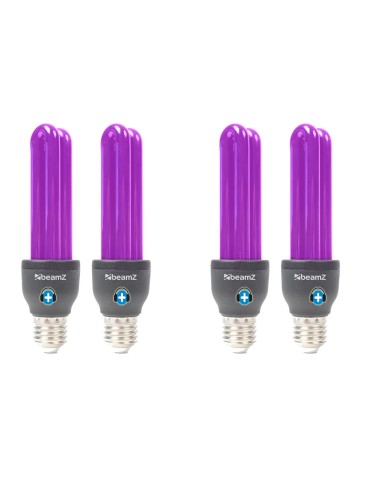 Bombilla de Luz Negra UV BeamZ BUV27 25W E27 – Pack 4 unidades | Masquesonido