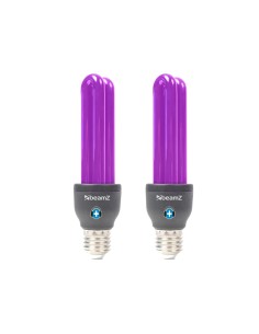 Bombilla de Luz Negra UV BeamZ BUV27 25W E27 – Pack 2 unidades | Masquesonido