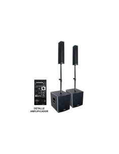 MARK SET MK BIGMAN 1000 A BLACK  Sistema amplificado 1000 W - 2 Subs Woofer 12" + 2 satélites 4 x Woofer 4" 2