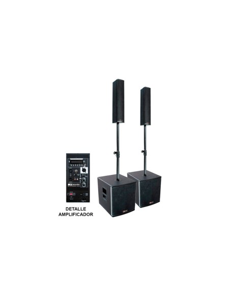 MARK SET MK BIGMAN 1000 A BLACK  Sistema amplificado 1000 W - 2 Subs Woofer 12" + 2 satélites 4 x Woofer 4"