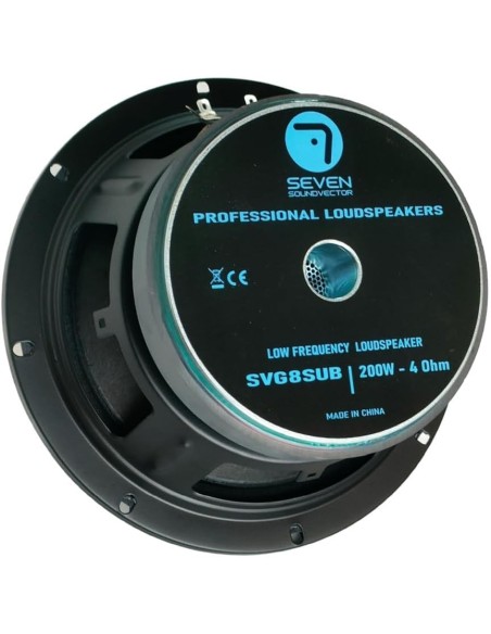 Seven Soundvector SVG8SUB/4 Subwoofer 8 Pulgadas Altavoz Profesional de Grave Sub-Grave 4 Ohm 400W