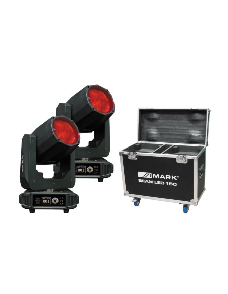 Mark 2x BEAM LED 150 + Rack (2 uds) — Cabeza móvil Beam 80W