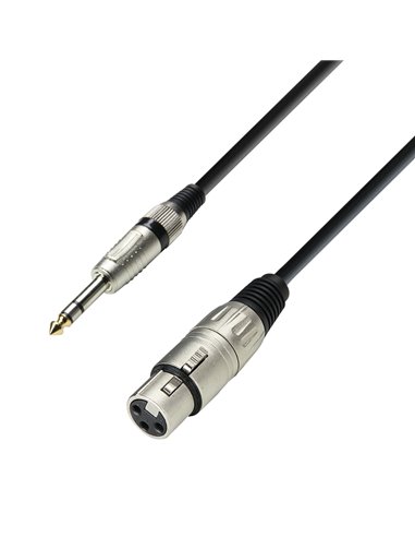 Adam Hall Cables 3 STAR BFV 0600 - Cable de Micro de XLR hembra a Jack 6,3 mm estéreo 6 m