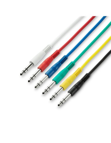 Adam Hall Cables K3 BVV 0030 SET Set Latiguillos de Jack 6 cables 6,3 mm estéreo a Jack 6,3 mm estéreo 0,3 m
