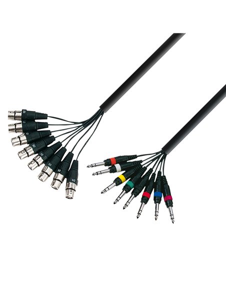 Adam Hall Cables 3 STAR L8 FV 0300 - Manguera de Cable de 8 XLR hembra a 8 Jacks 6,3 mm estéreo 3 m