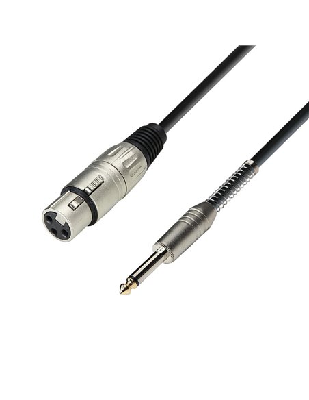 Adam Hall Cables 3 STAR MFP 1000 - Cable de Micro de XLR hembra a Jack 6,3 mm mono 10 m