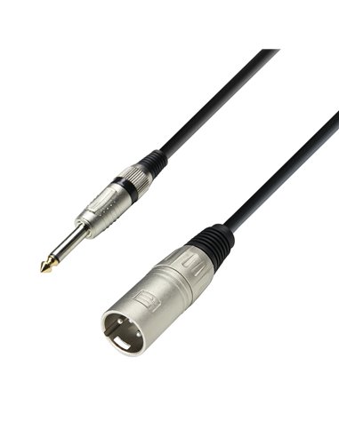 Adam Hall Cables 3 STAR MMP 0100 - Cable de Micro de XLR macho a Jack 6,3 mm mono 1 m