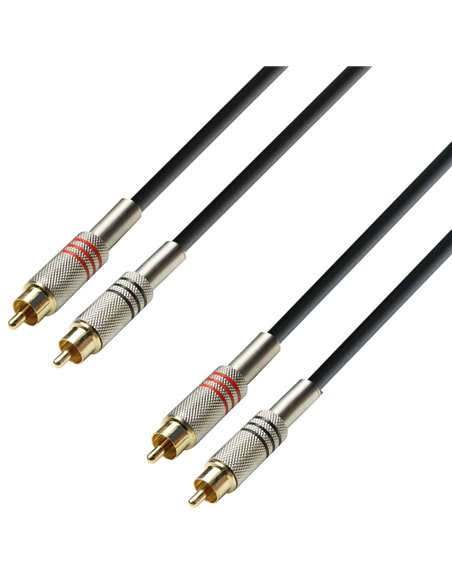 Adam Hall Cables 3 STAR TCC 0600 - Cable de Audio de 2 RCA macho a 2 RCA macho 6 m