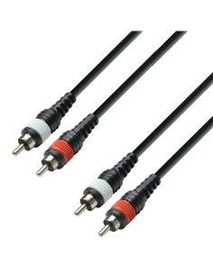 Adam Hall Cables 3 STAR TCC 0600 M - Cable de audio revestido de 2 conectores RCA macho a 2 conectores RCA macho, 6 m - 1 2