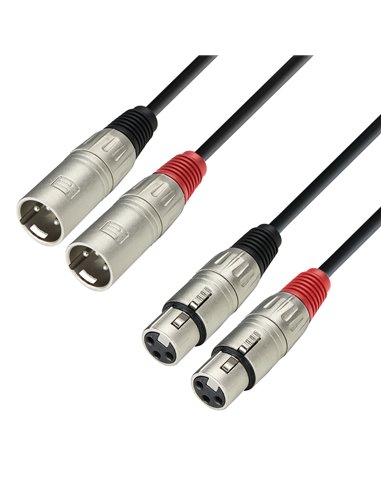 Adam Hall Cables 3 STAR TMF 0300 - Cable de audio de 2 conectores XLR macho a 2 conectores XLR hembra, 3 m