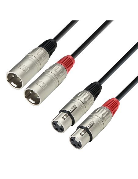 Adam Hall Cables 3 STAR TMF 0300 - Cable de audio de 2 conectores XLR macho a 2 conectores XLR hembra, 3 m