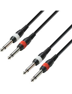 Adam Hall Cables 3 STAR TPP 0600 - Cable de Audio de 2 Jacks 6,3 mm mono a 2 Jacks 6,3 mm mono 6 m 2