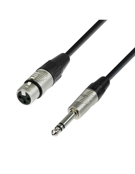 Adam Hall Cables 4 STAR BFV 1000 - Cable de Micro REAN de XLR hembra a Jack 6,3 mm estéreo 10 m
