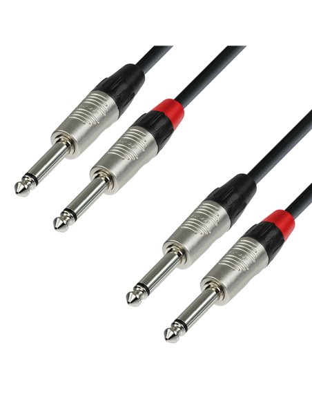 Adam Hall Cables 4 STAR TPP 0600 - Cable de Audio REAN de 2 Jacks 6,3 mm mono a 2 Jacks 6,3 mm mono 6 m