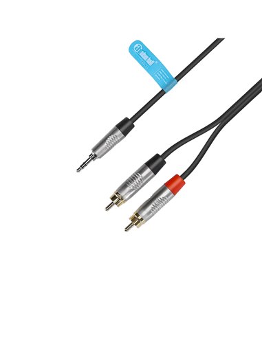 Adam Hall Cables 4 STAR YWCC 0090 - Cable de Audio REAN de Minijack 3,5 mm estéreo a 2 RCA macho 0,9 m